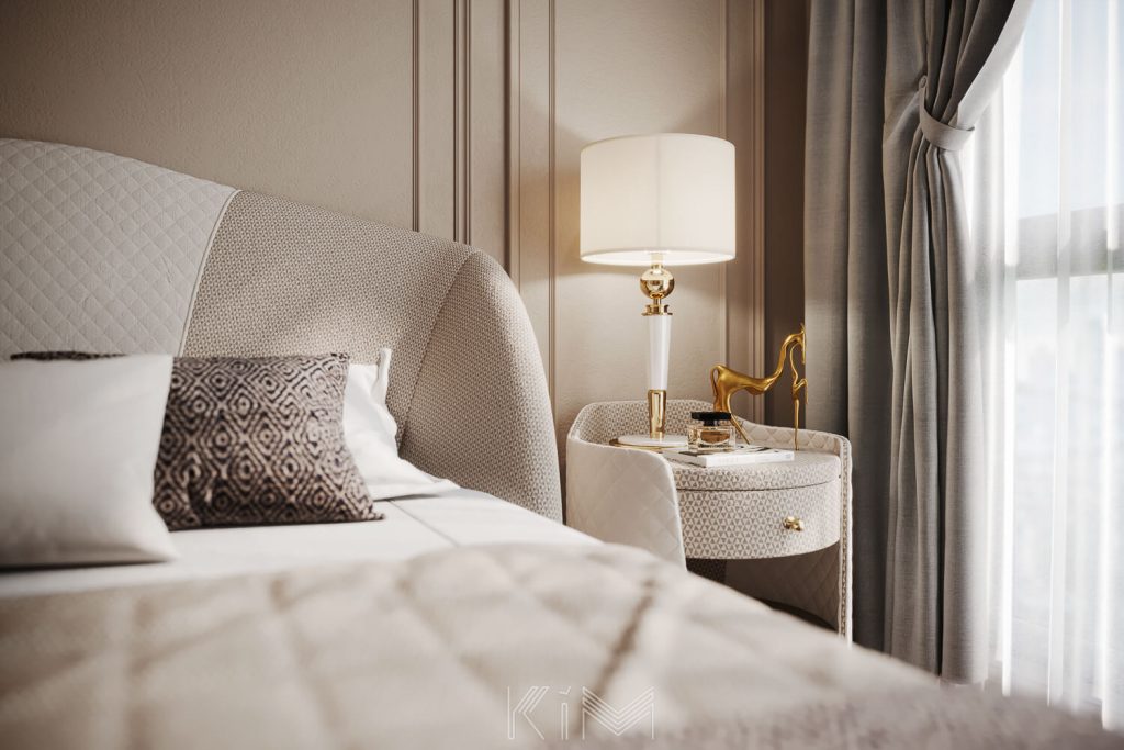 Phòng ngủ màu caramel ngọt ngào - dự án Sun Grand City Ancora của KIM