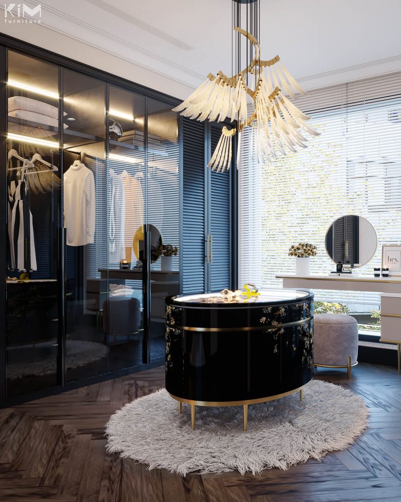 Thiết kế phòng thay đồ có console table