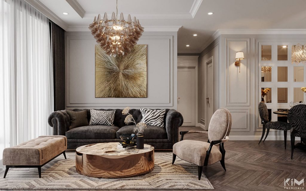 Hoạ tiết animal print ấn tượng và mạnh mẽ làm điểm nhấn cho phong cách Tân cổ điển hiền hoà