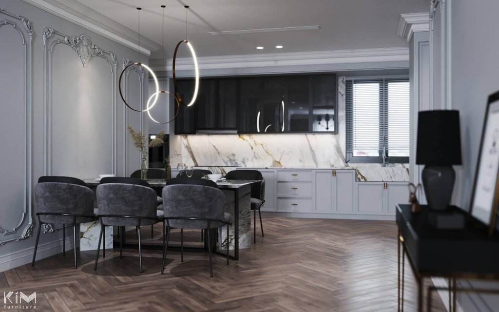 Phòng bếp & phòng ăn chung cư Sun Grand City Ancora