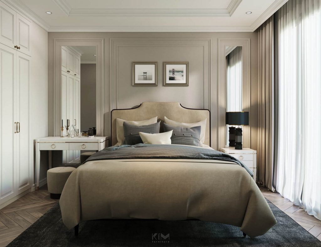 Phòng ngủ đơn giản, cổ điển và dễ ứng dụng ngay cả với không gian hẹp