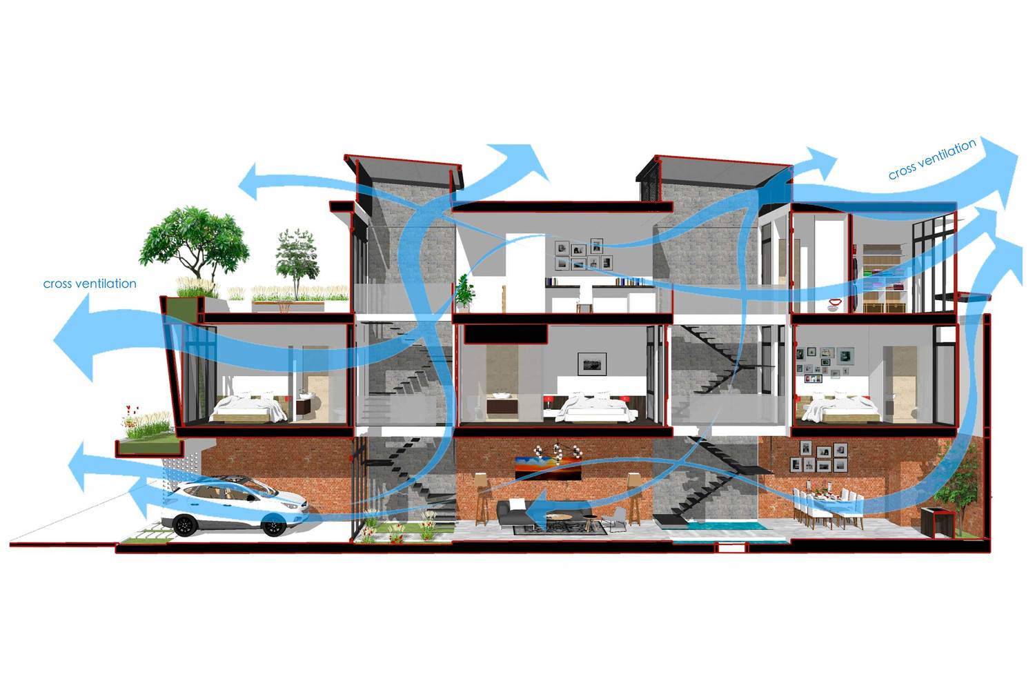 Thiết kế nhà cần thông gió để đảm bảo không khí luôn được thay mới