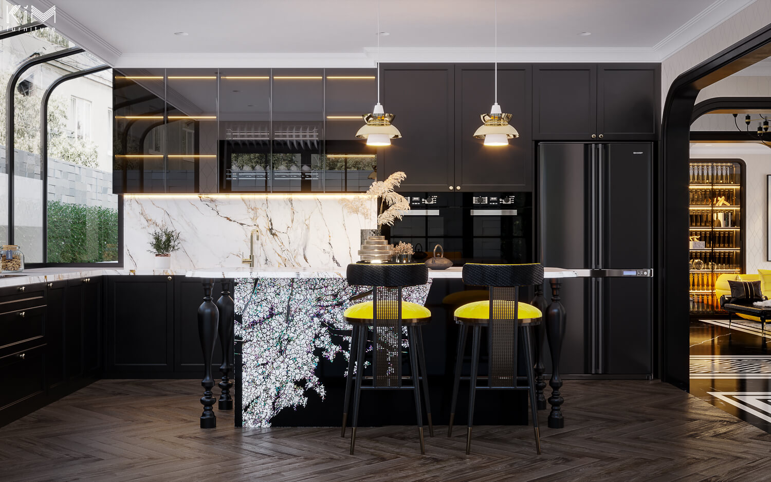 Thiết kế nội thất biệt thự Ecopark - Phòng bếp 