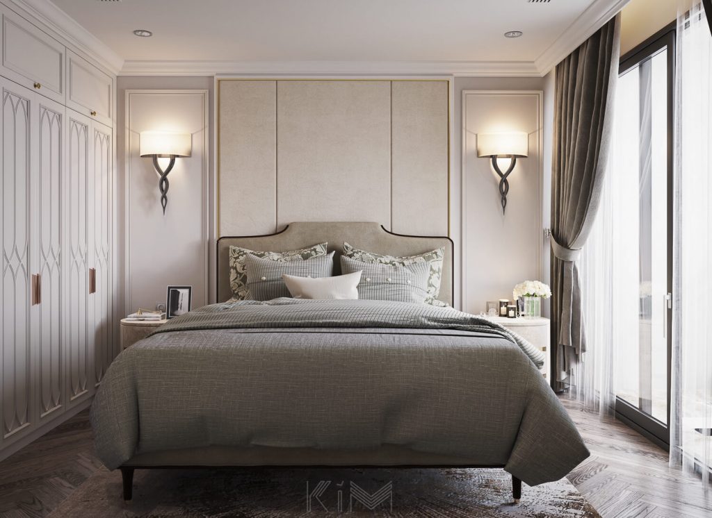 Thiết kế nội thất phòng ngủ đơn giản và dễ dùng với hầu hết các căn hộ chung cư