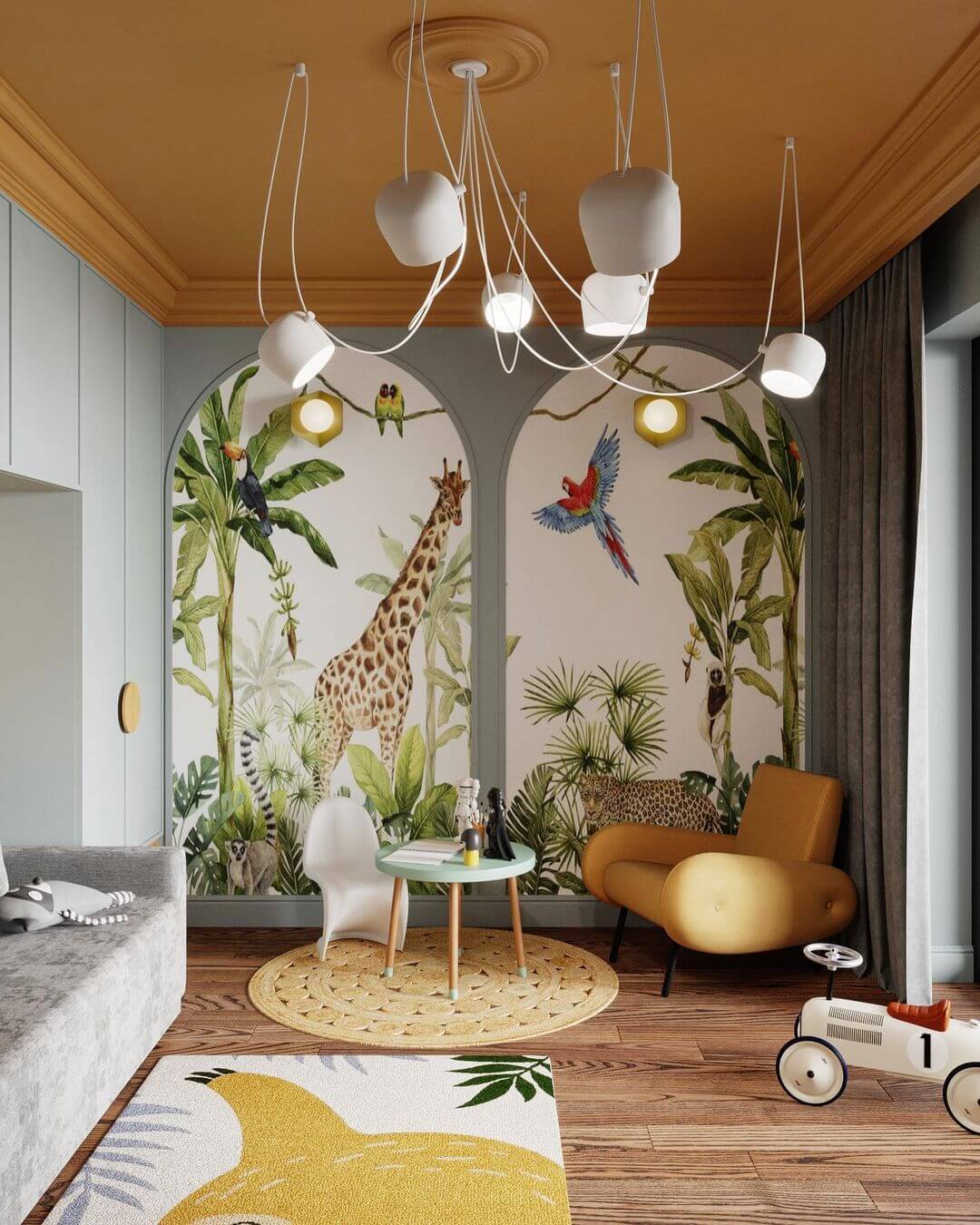 Phòng ngủ cho bé phong cách rừng rậm nhiệt đới sáng tạo