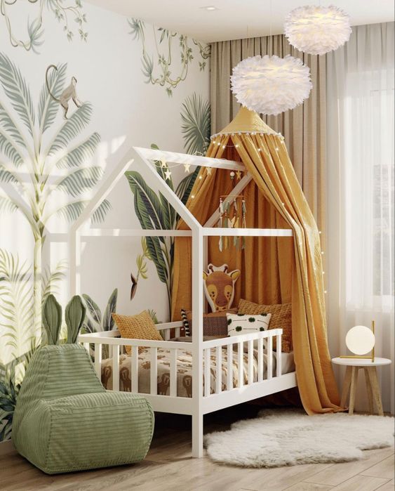 Thiết kế phòng ngủ phong cách khu rừng phù hợp với bé gái