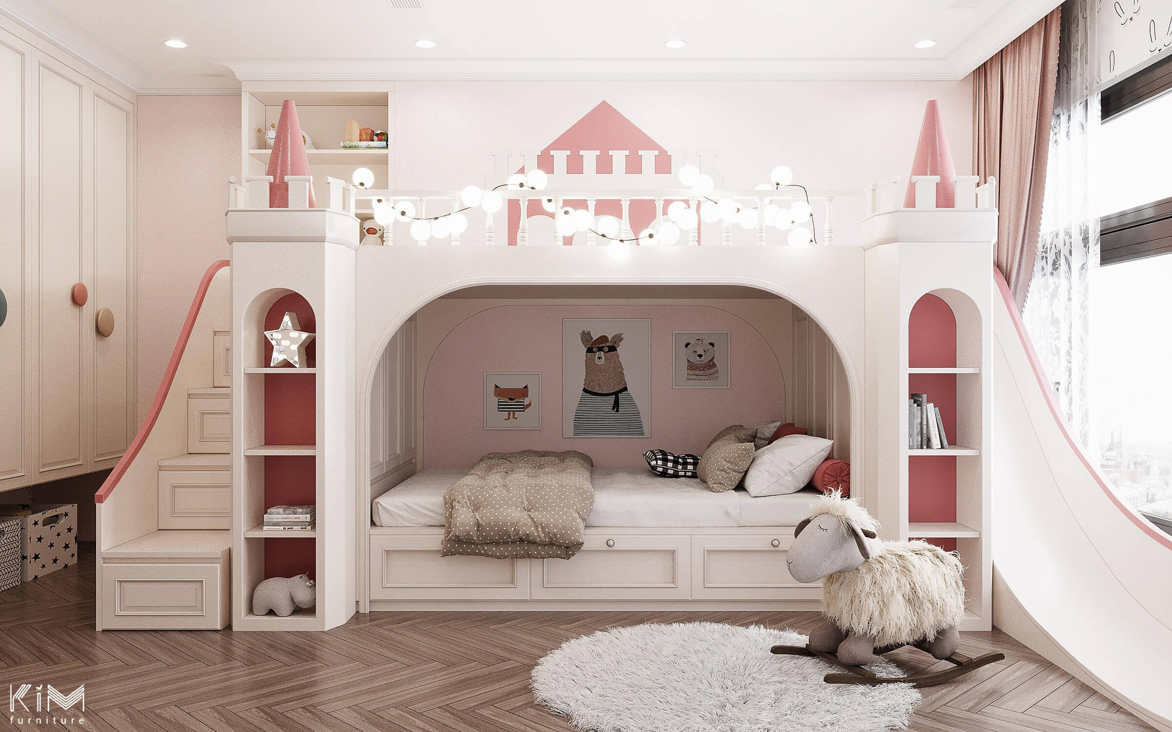 Phòng ngủ công chúa cho bé gái