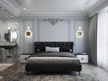 Thiết kế nội thất phòng ngủ master Tân cổ điển