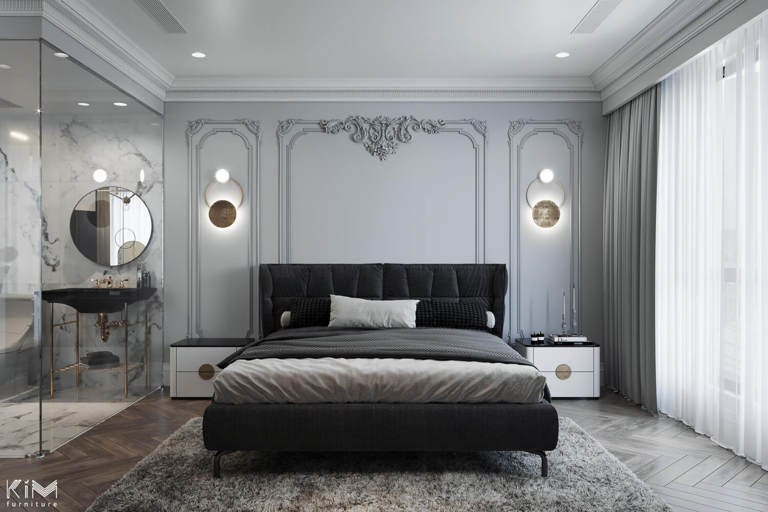 TOP 20 mẫu thiết kế nội thất phòng ngủ tân cổ điển đẹp tinh tế