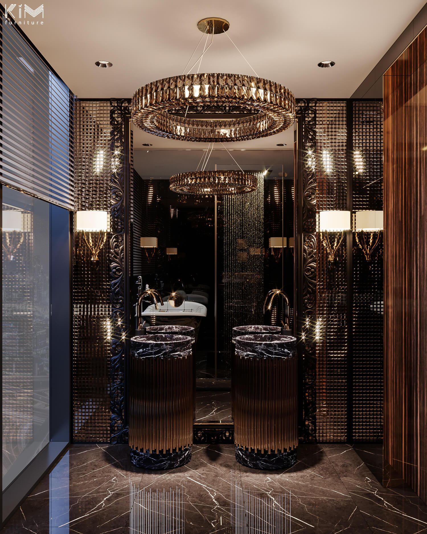 phòng tắm biệt thự phong cách Modern Luxury