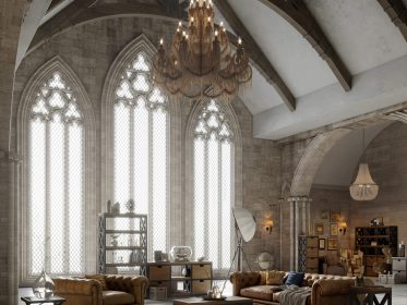 Thiết kế nội thất phong cách Gothic kết hợp Industrial