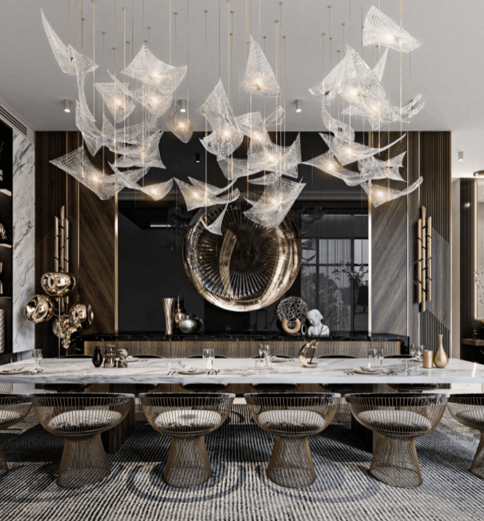 mẫu bàn ăn đẹp 10 ghế Modern Luxury