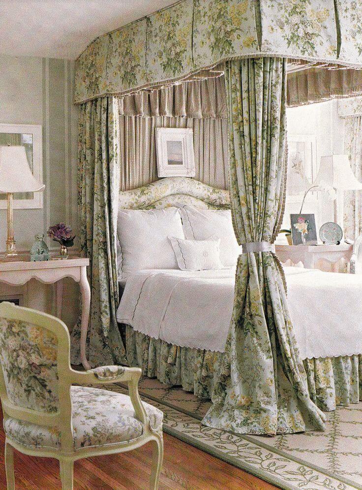mẫu phòng ngủ màu xanh lá cây nhạt vintage