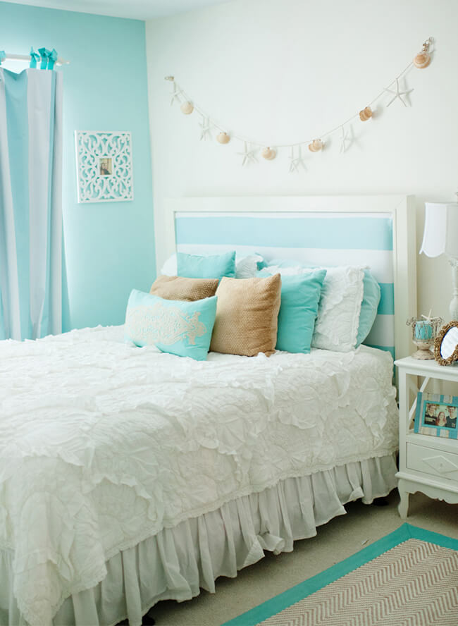 Mẫu phòng ngủ màu xanh ngọc trẻ trung
