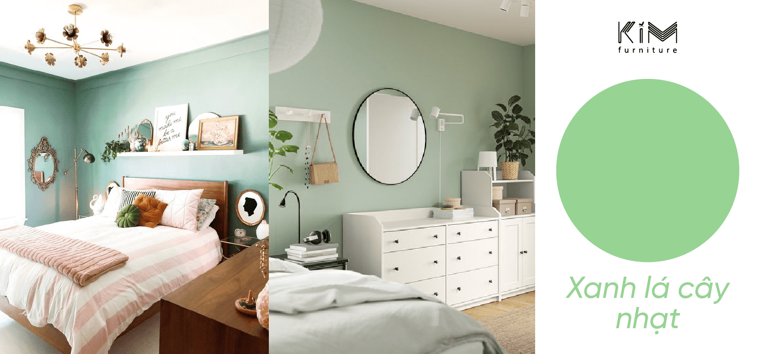Màu xanh lá cây nhạt trong thiết kế nội thất