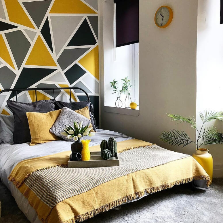 mẫu phòng ngủ màu vàng hiện đại