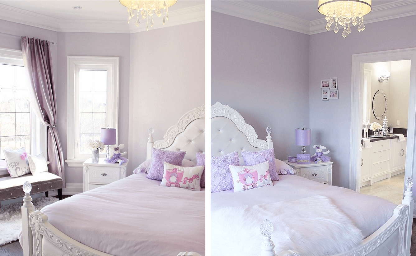 Phòng ngủ màu tím cho bé gái