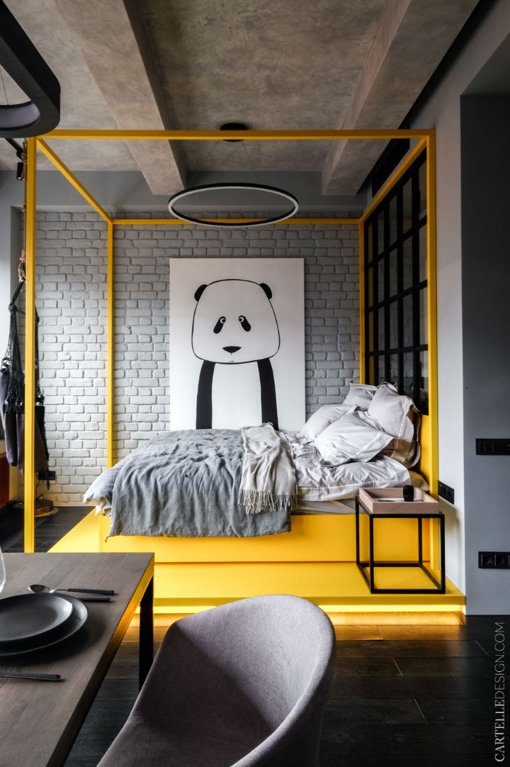 trang trí phòng ngủ màu vàng chanh