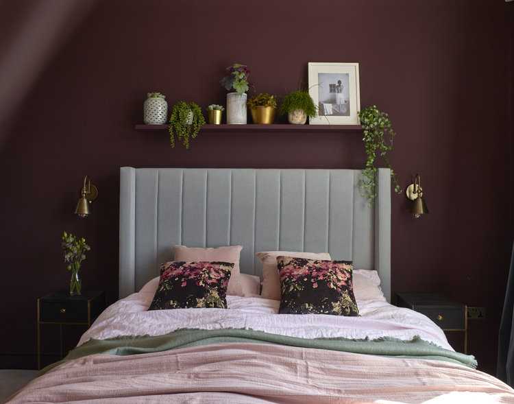 sơn phòng ngủ màu tím mận phòng cách hiện đại