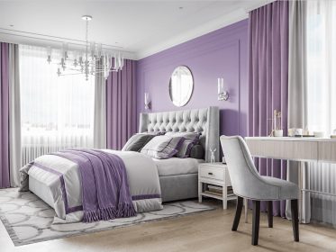 Thiết kế phòng ngủ màu tím lilac đẹp