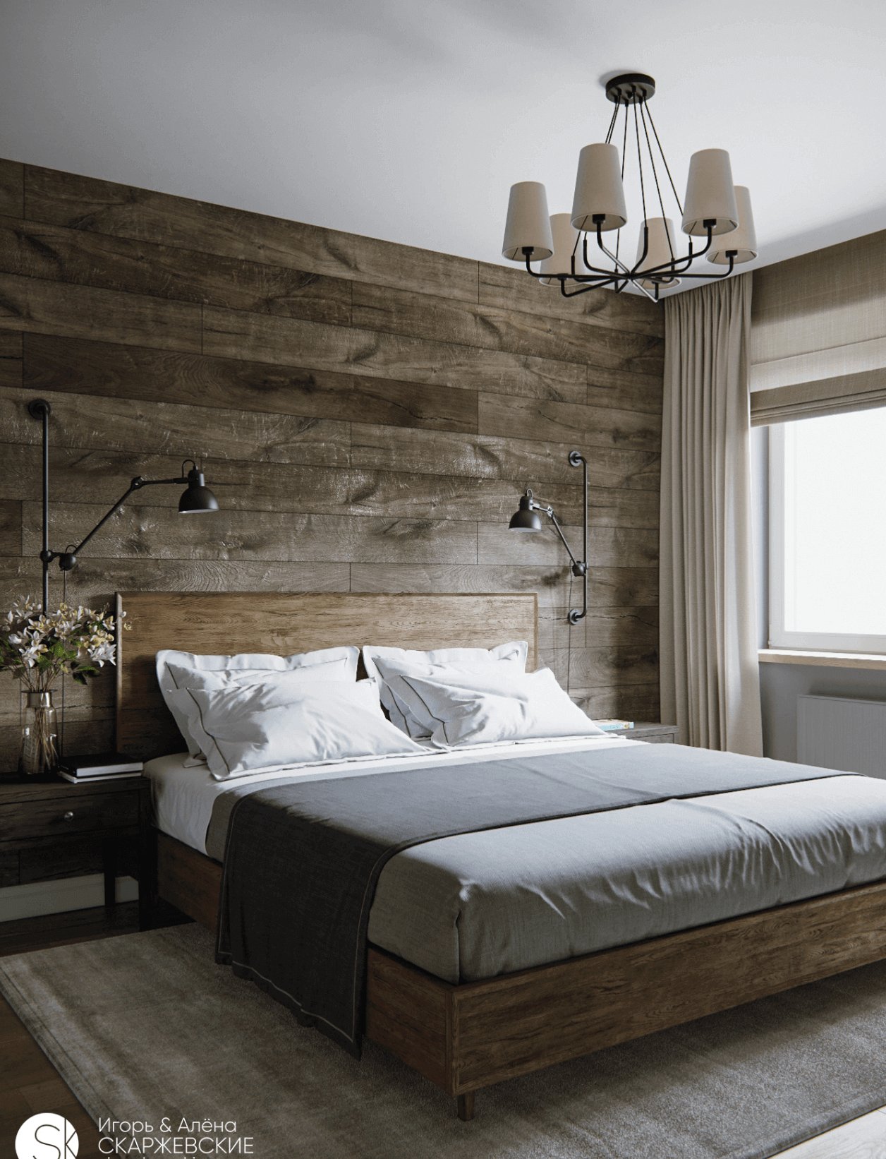 giấy dán tường giả gỗ dễ dùng cho phòng ngủ
