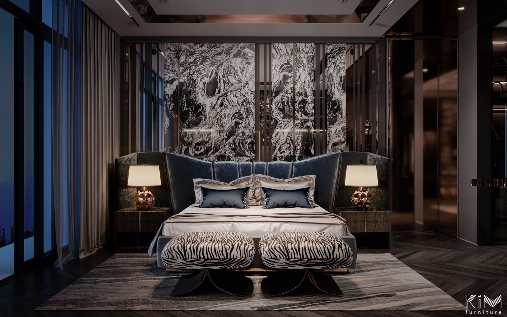 mẫu phòng ngủ đẹp cho vợ chồng modern luxury