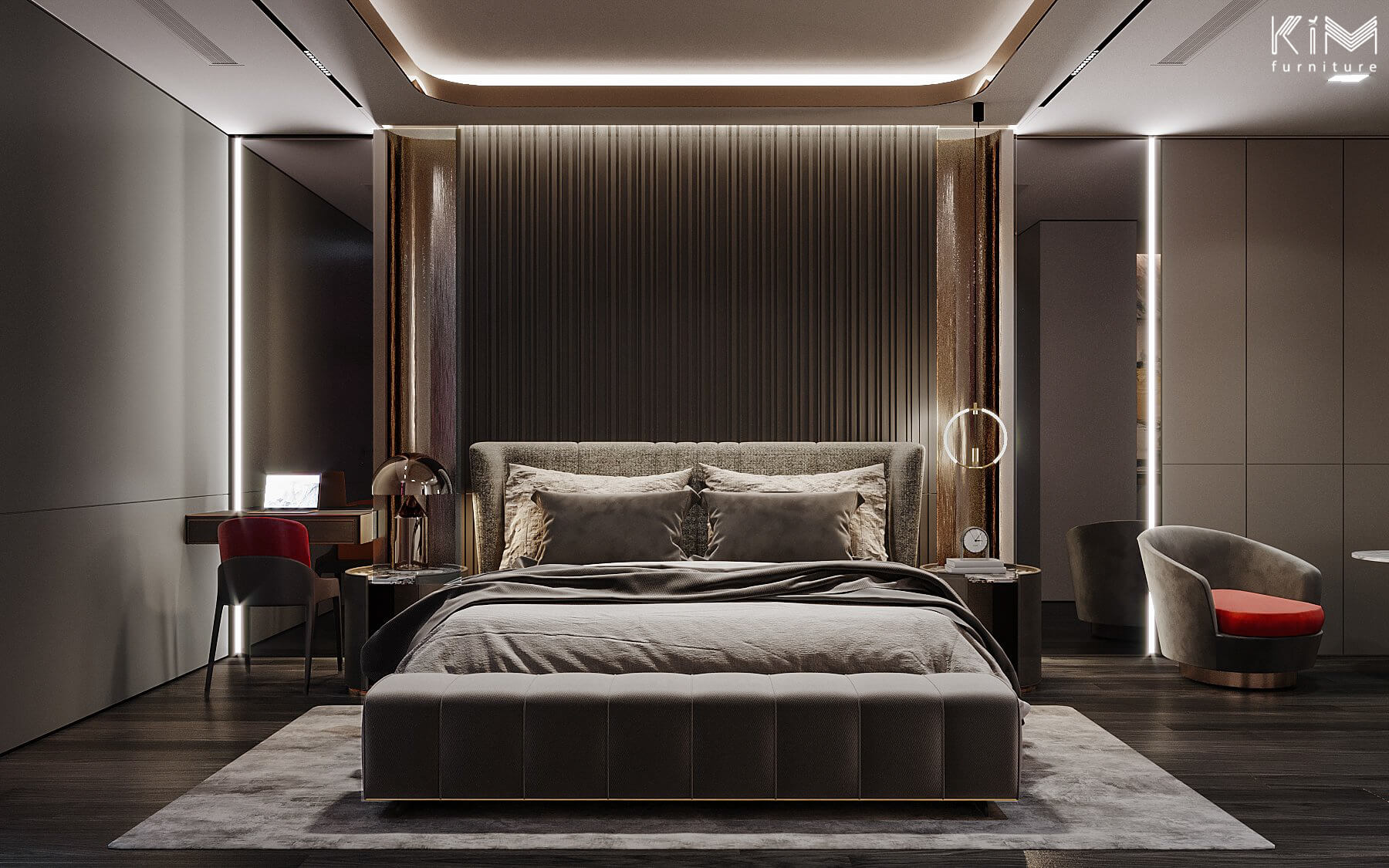 Phòng ngủ đẹp cho 2 vợ chồng Dark Design