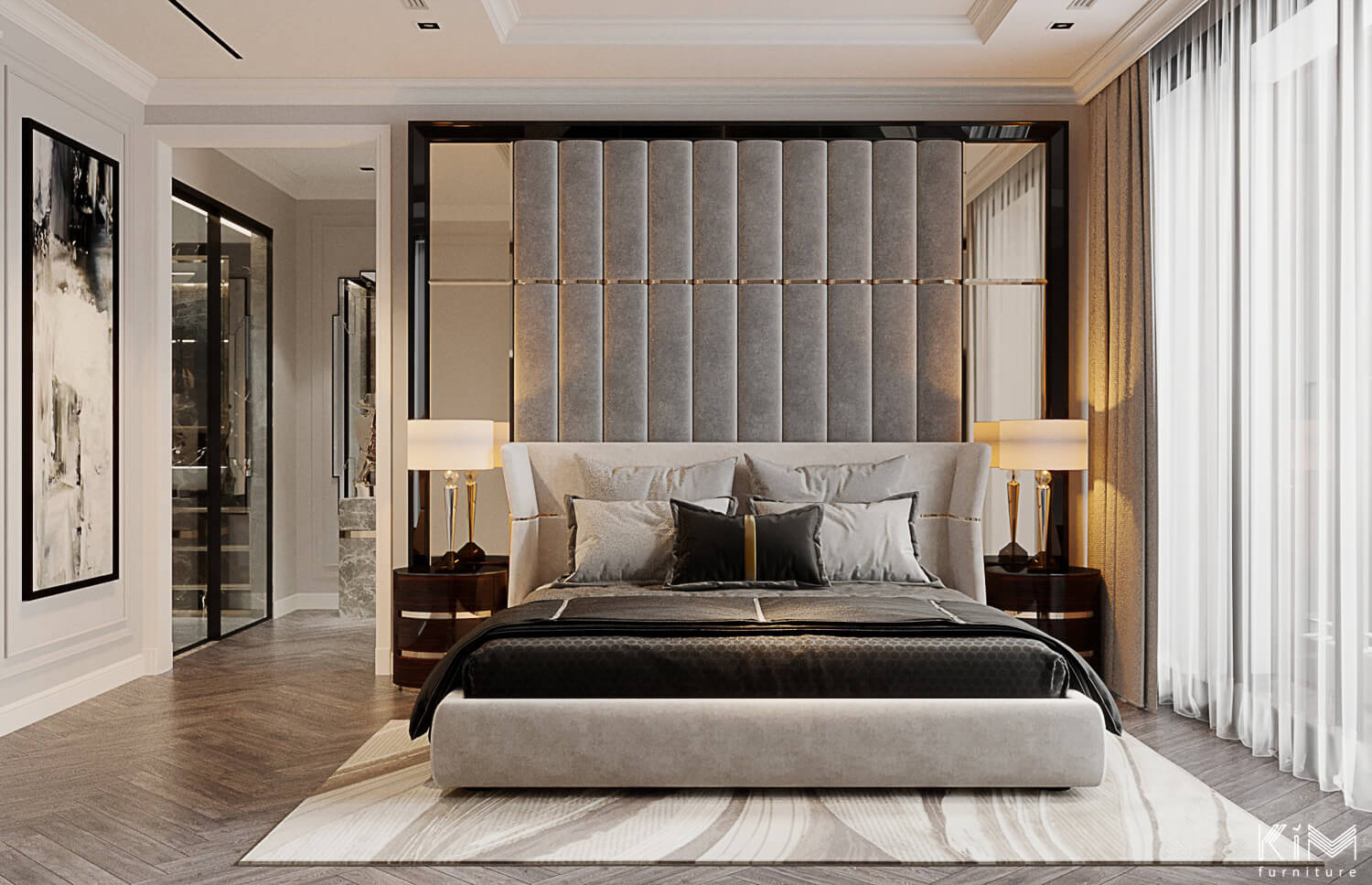 Thiết kế phòng ngủ bố mẹ phong cách Modern Luxury