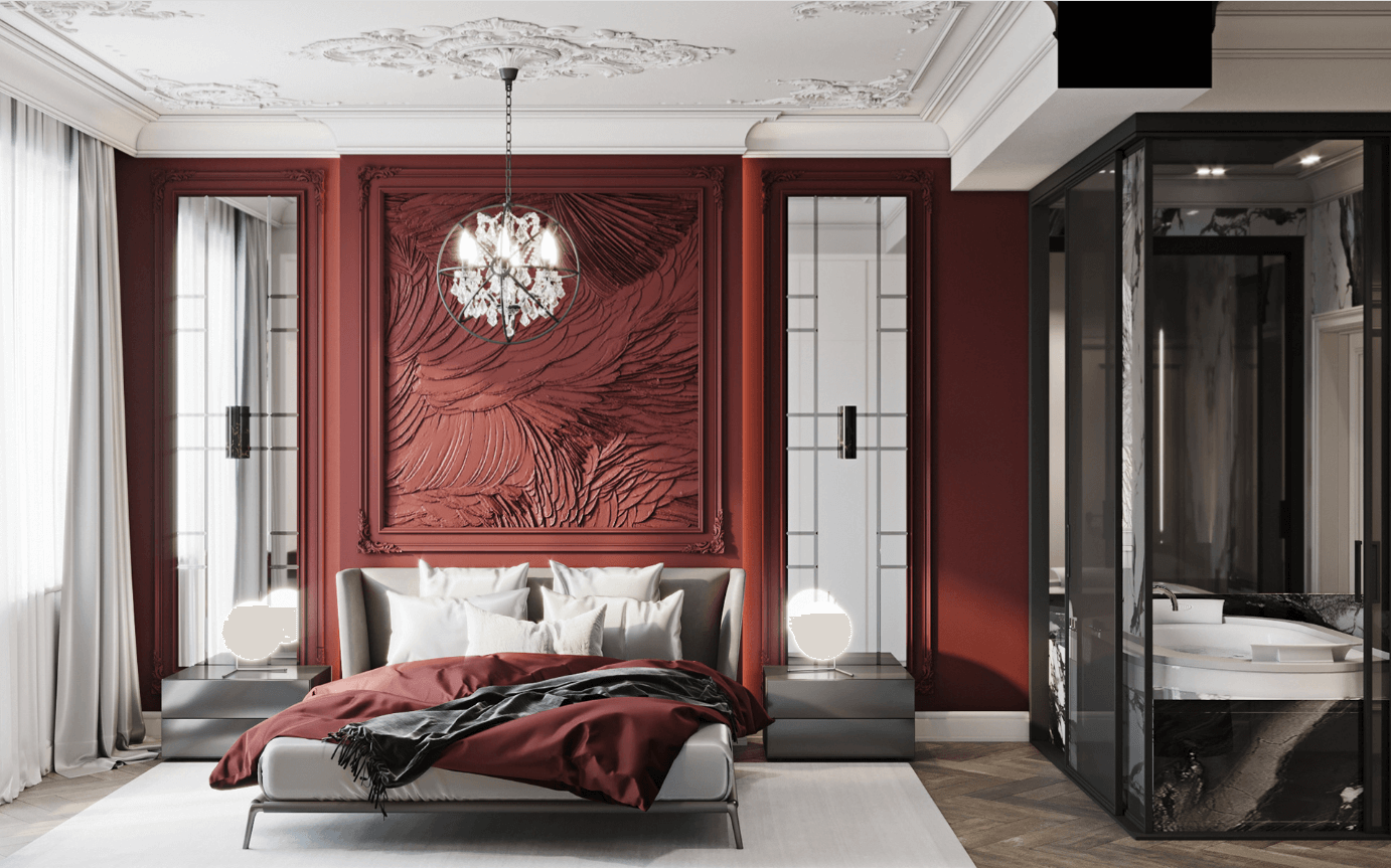 Phòng ngủ màu đỏ 