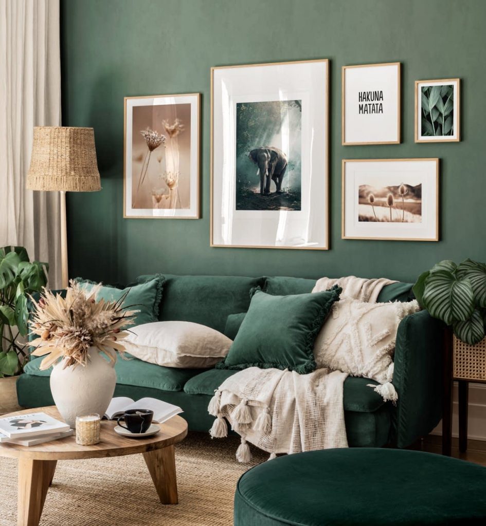 màu sơn phòng khách đẹp xanh lá cây
