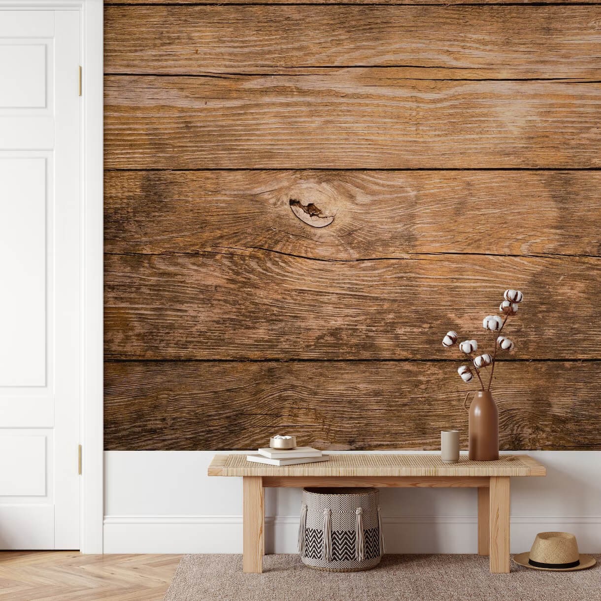 Giấy dán tường giả gỗ đẹp mắt và dễ dùng cho mọi không gian