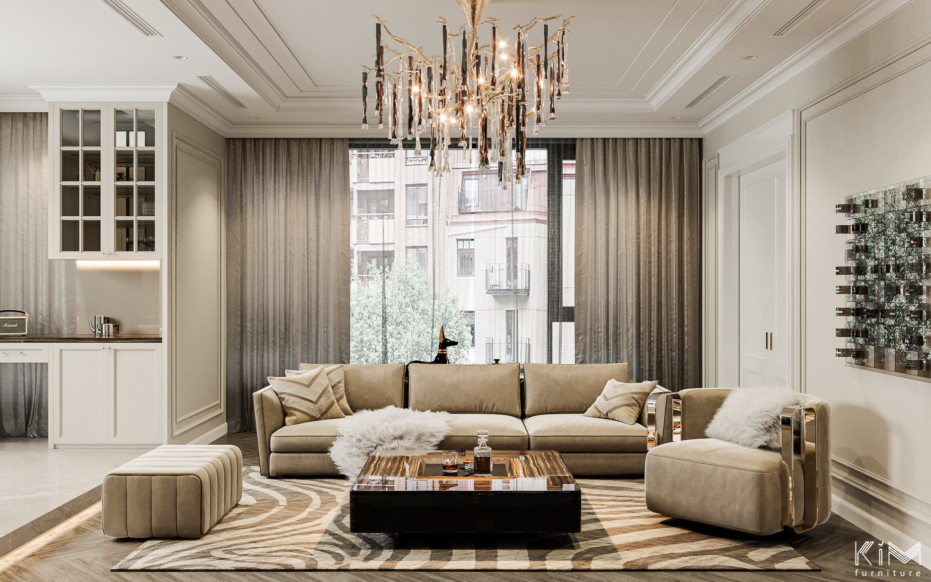 thiết kế phòng khách hiện đại