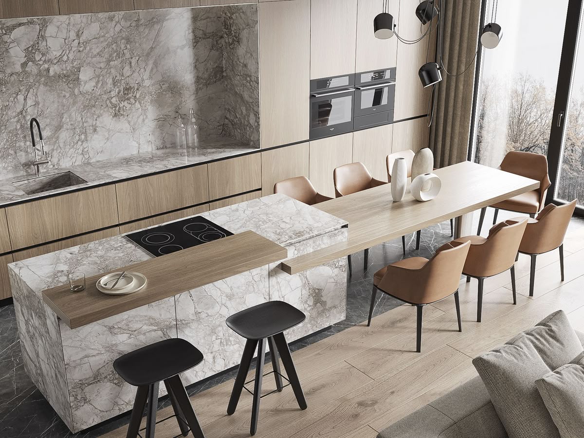 thiết kế phòng bếp