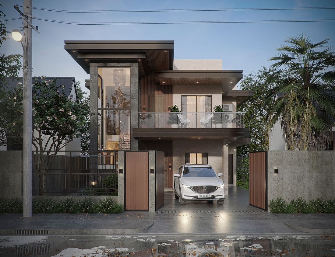 thiết kế nhà đẹp 2 tầng