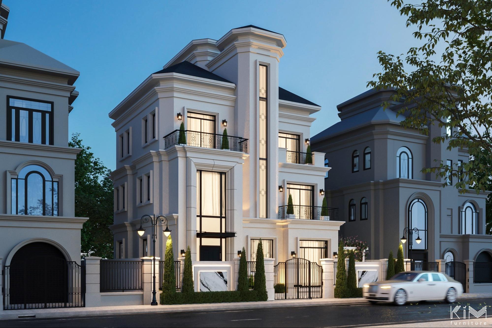biệt thự tân cổ điển 3 tầng kiểu pháp