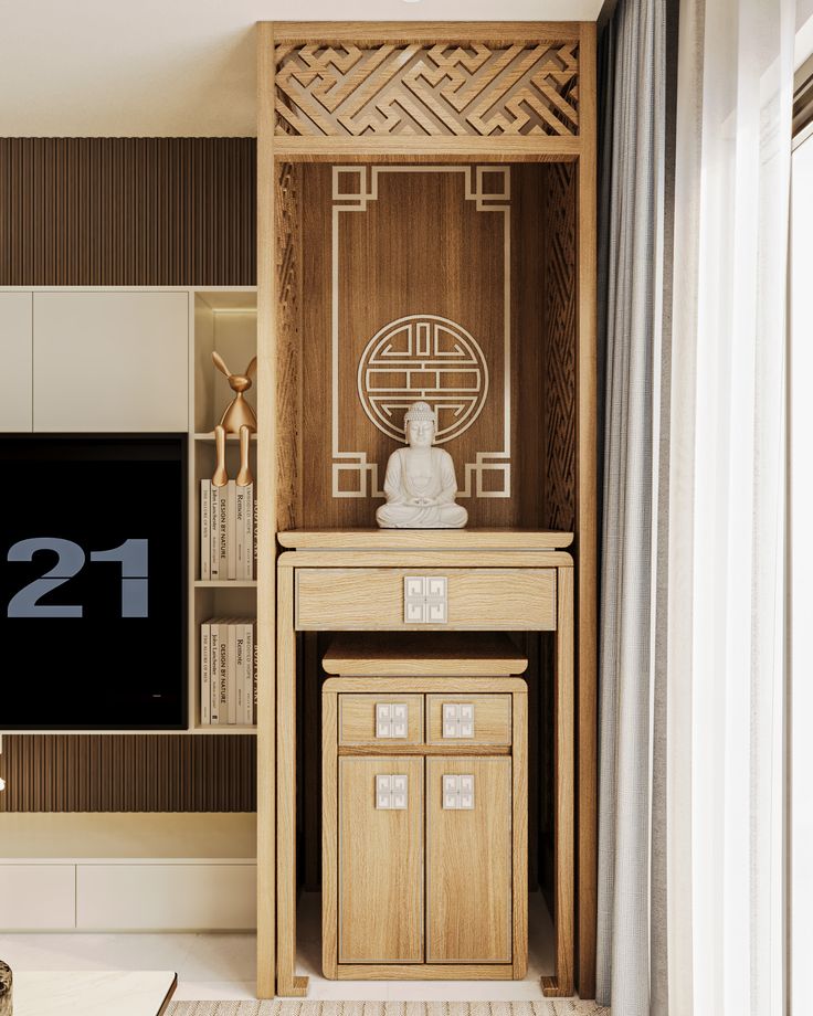 mẫu phòng khách có bàn thờ đẹp