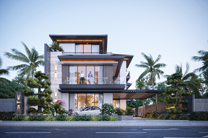 biệt thự hiện đại 3 tầng