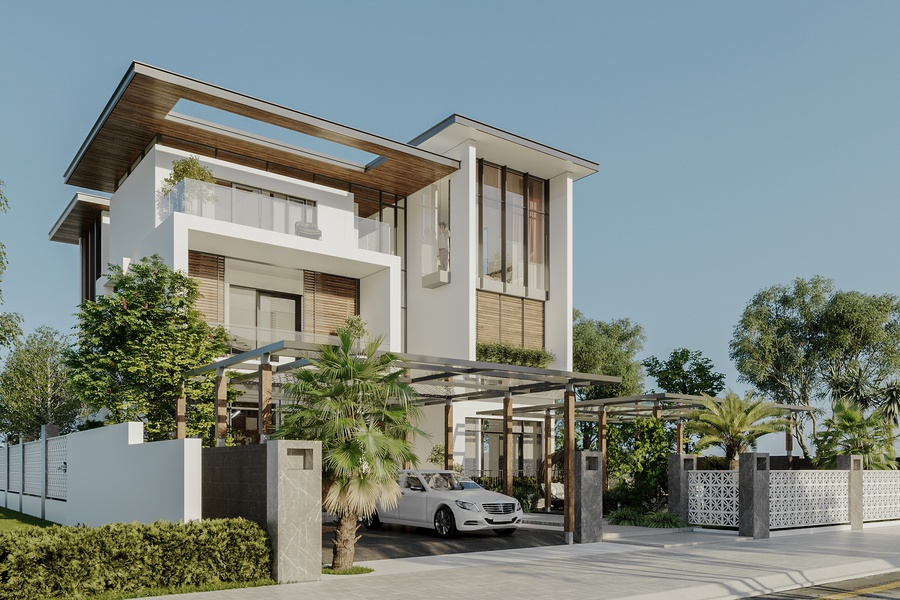 biệt thự hiện đại 3 tầng