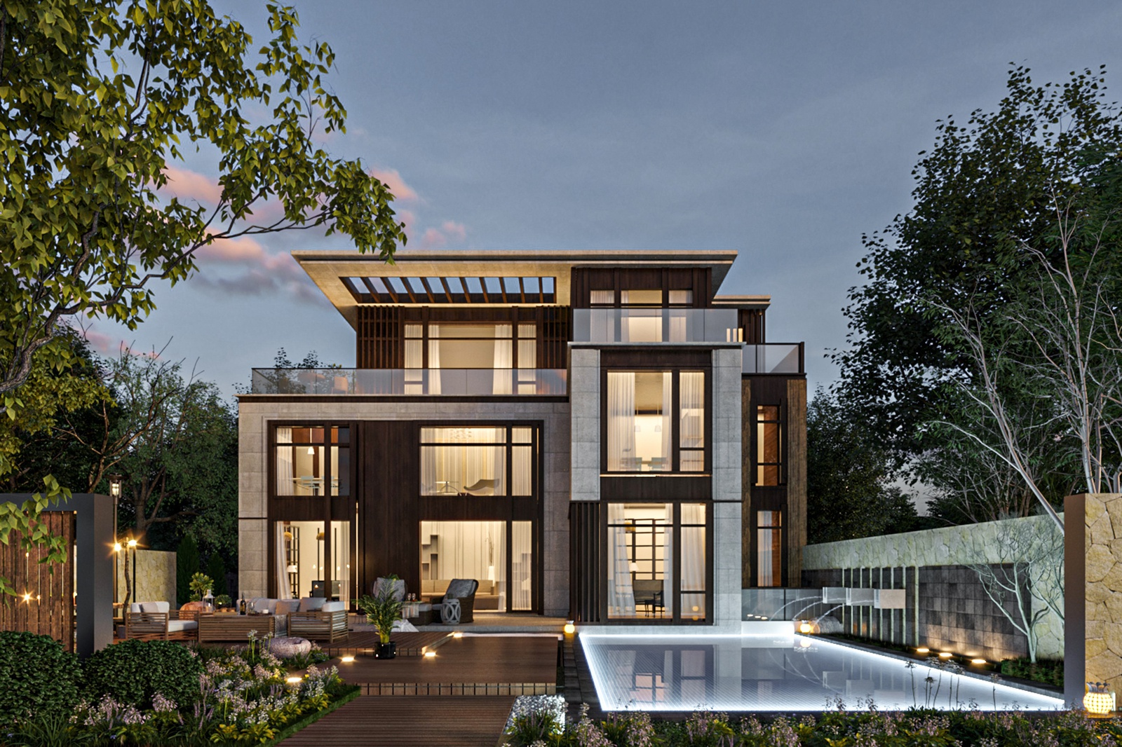 biệt thự hiện đại 3 tầng