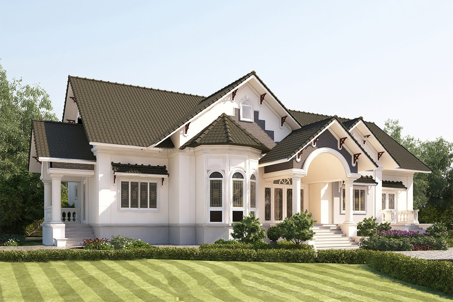 biệt thự 1 tầng tân cổ điển