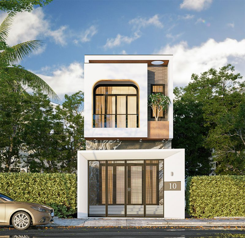 mẫu nhà phố 2 tầng đẹp