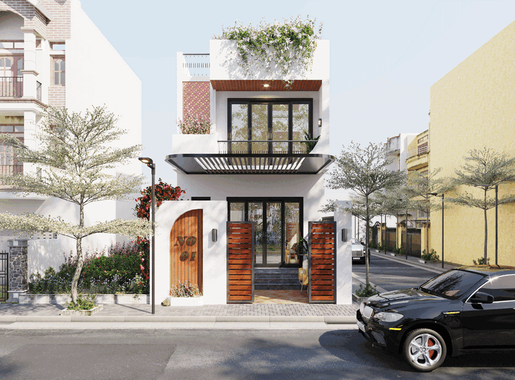 mẫu nhà phố 2 tầng đẹp