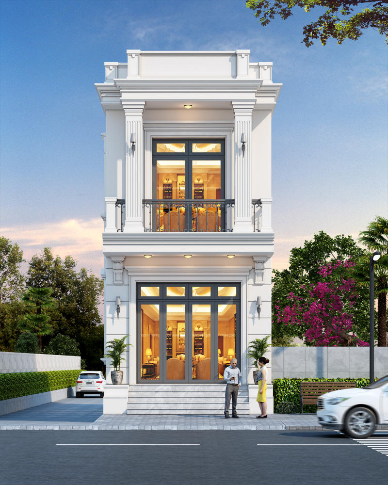 mẫu nhà phố 2 tầng đẹp