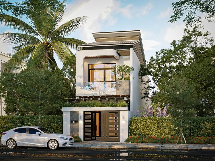 mẫu nhà phố 2 tầng đẹp